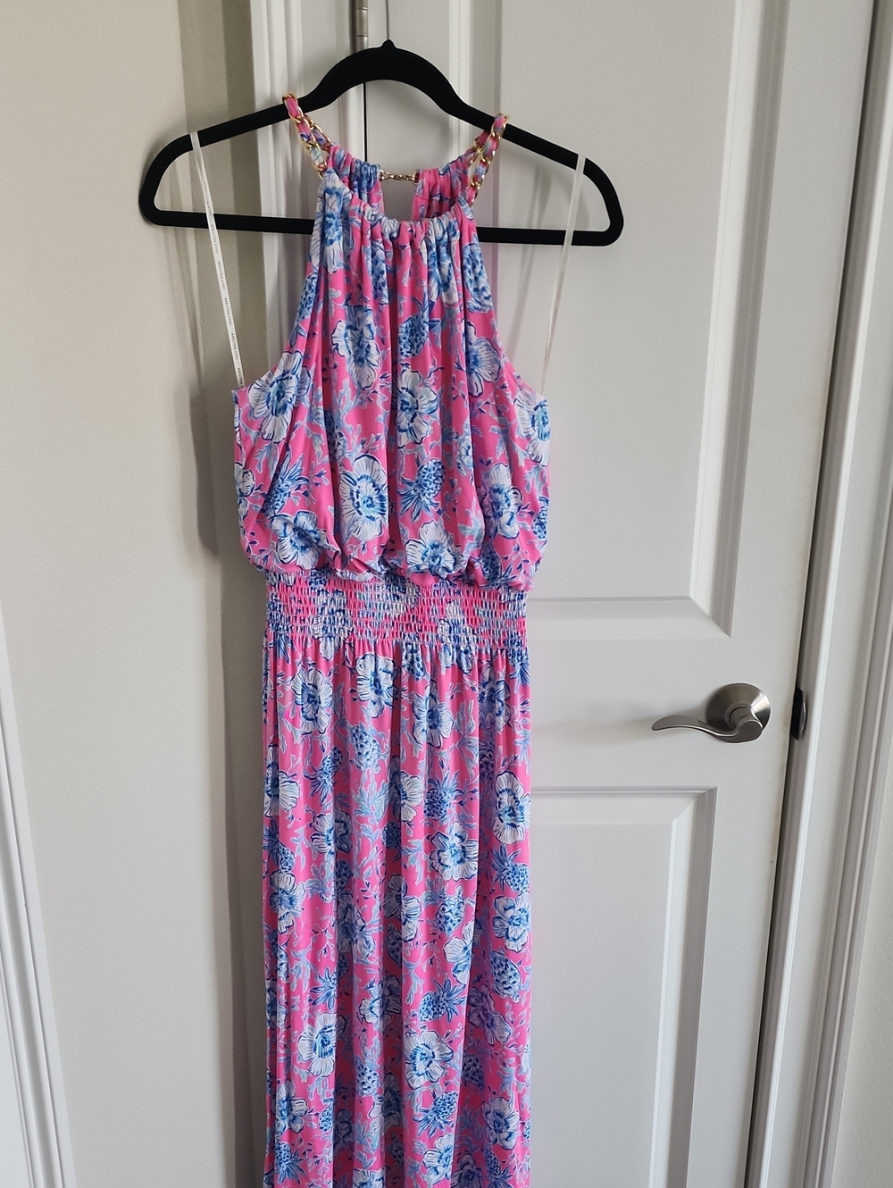 Lilly Pulitzer Gracelyn Halter Midi Dress Small- Roxie Pink Wave N Sea